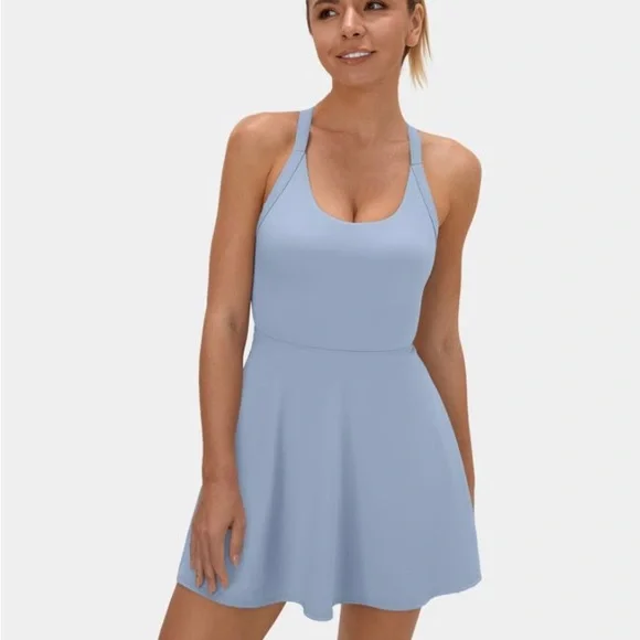 Halara Backless Cut Out Twisted Side Pocket 2-in-1 Barre Ballet Dance Dress M - Picture 2 of 10